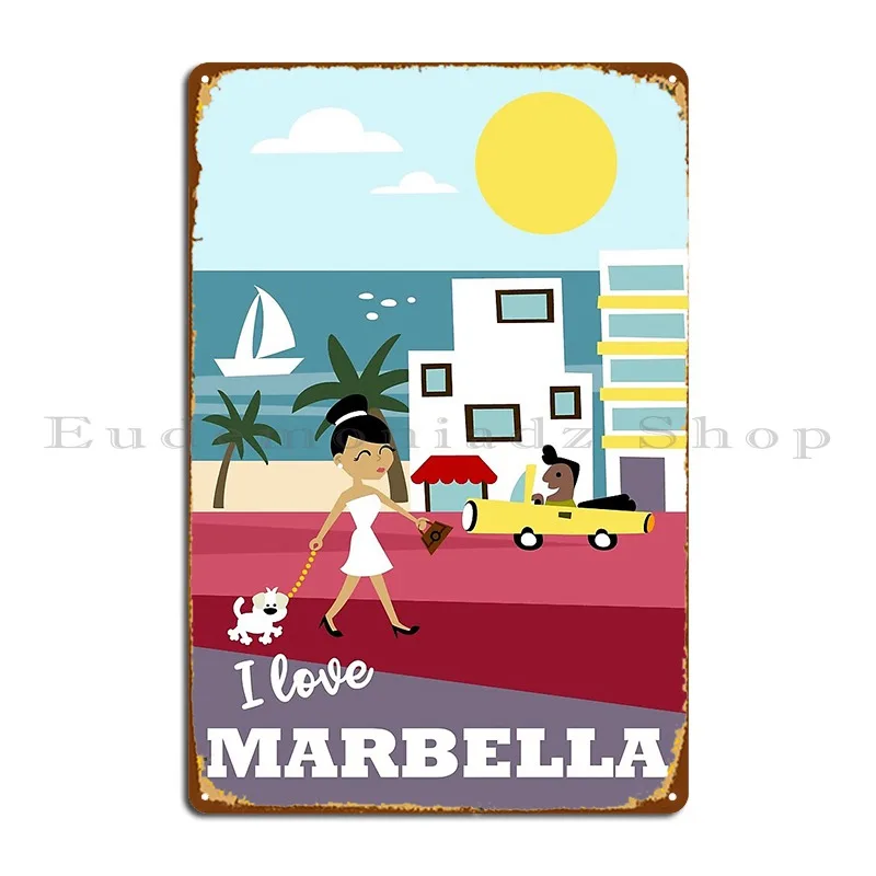 I Love Marbella Metal Sign Poster Pub Classic Pub Bar Create Tin Sign Poster