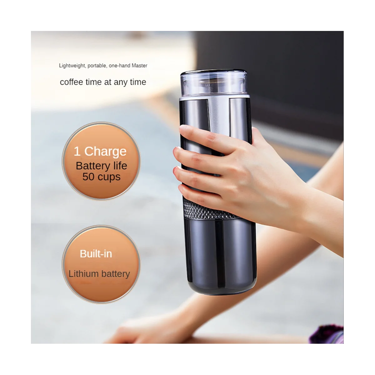 Caffettiera elettronica Macchina per caffè espresso ricaricabile Caffè portatile per auto Crea caffè macinato e caffè espresso da viaggio in campeggio