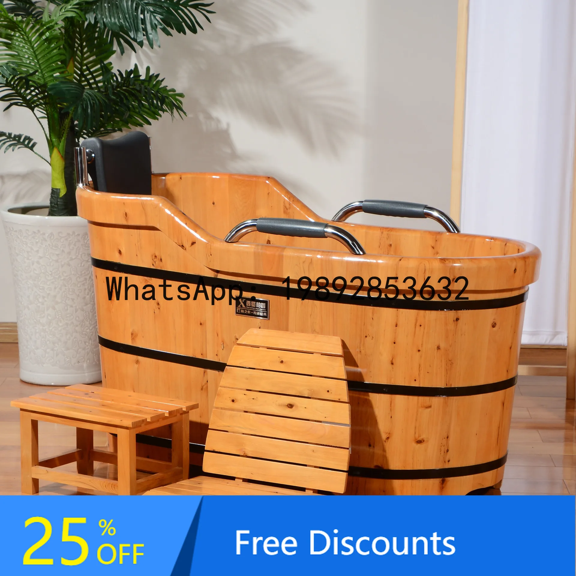 ABB Adult Home Use Adult Cypress Wood Bath Bucket Beauty Salon Bathtub Wooden Bucket Bath Bucket