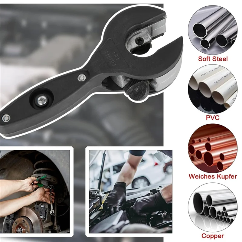 

A7THK-Ratcheting Tubing Cutter, 2 In 1 Close Quarters Tube Compact Cutter, Ratcheting PVC Cutter, Tubing Cutter 1/4In To 7/8In