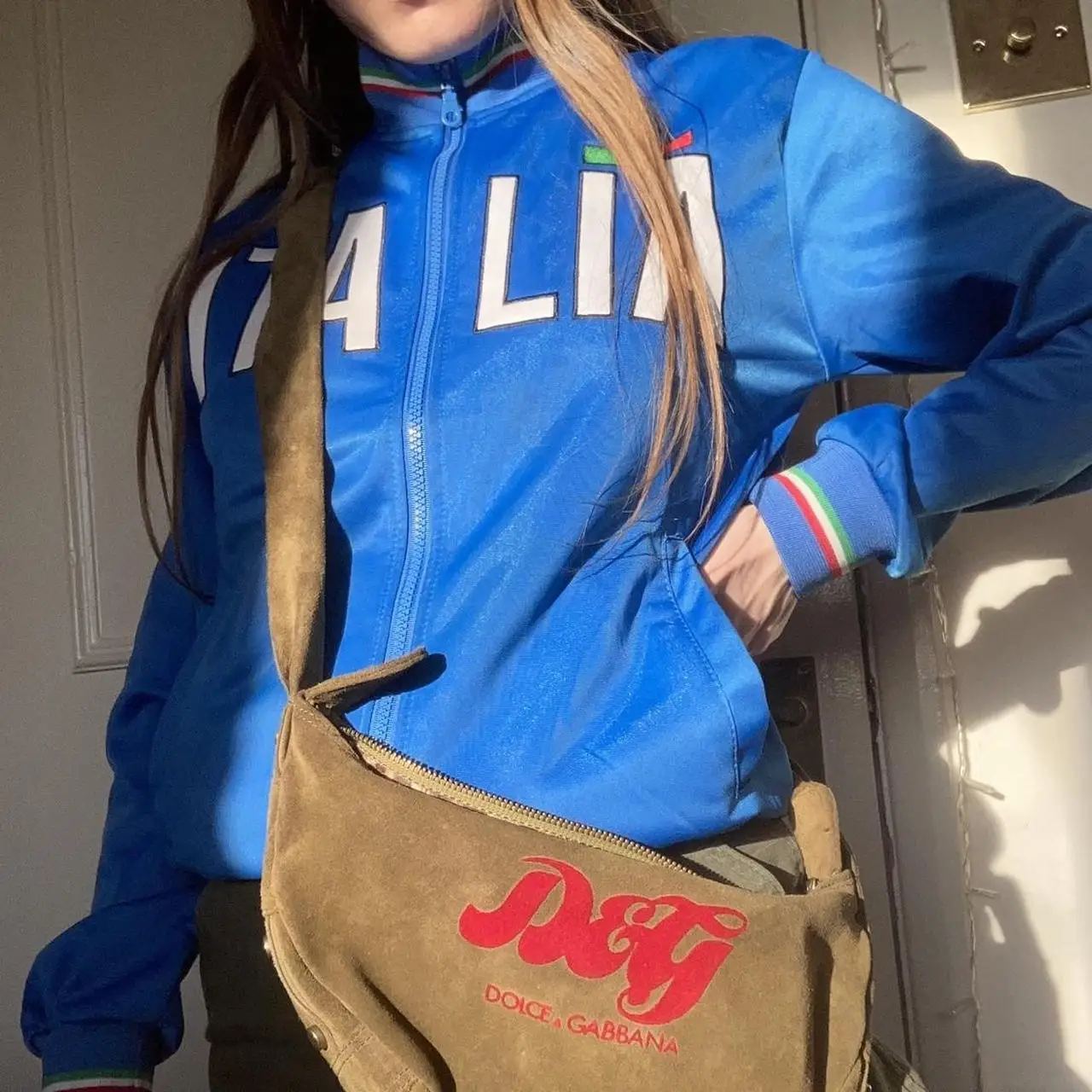 Aesthetic Retro Embroidery Letters Gothic Slim Hoodie Women Blue Zipper Sweater Women Harajuku Loose Jacket Y2K Clothing 