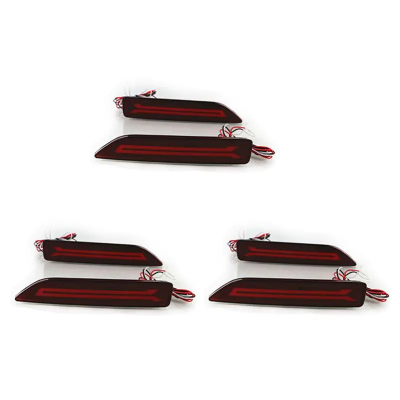 AASS-6PC For Honda CRV CR-V 2007 2008 2009 Multi-Function LED Rear Bumper Light Rear Fog Lamp Auto Bulb Brake Light Reflector