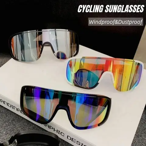 New Men Cycling Sunglasses Anti-Ultraviolet Outdoor Sports Goggles Large Frame Windproof Climbing Eyewear Unisex
