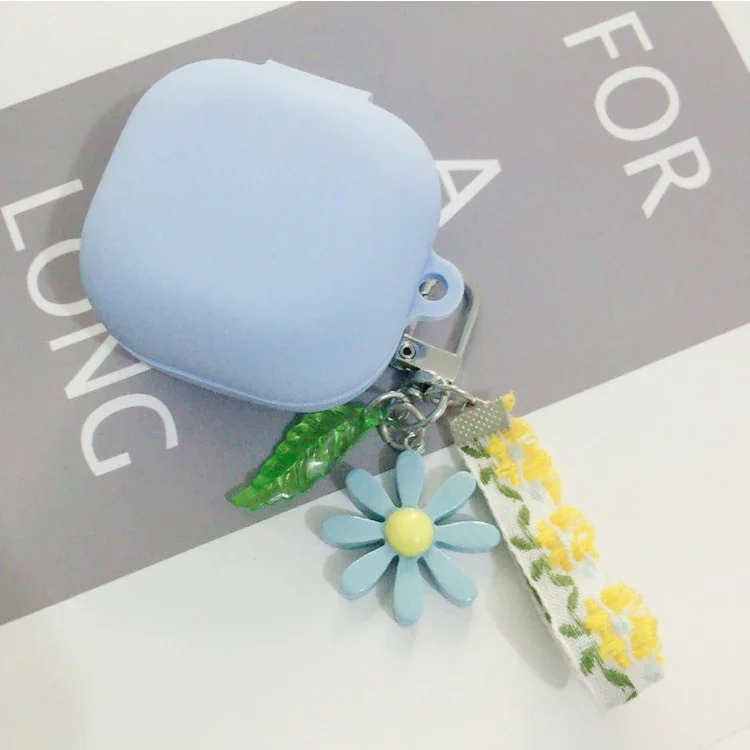 삼성 갤럭시 버즈 라이브/버드 프로 케이스, 럭셔리 한국 레이스 꽃 키링, 실리콘 이어폰 케이스, 삼성 버즈 2 프로 커버용