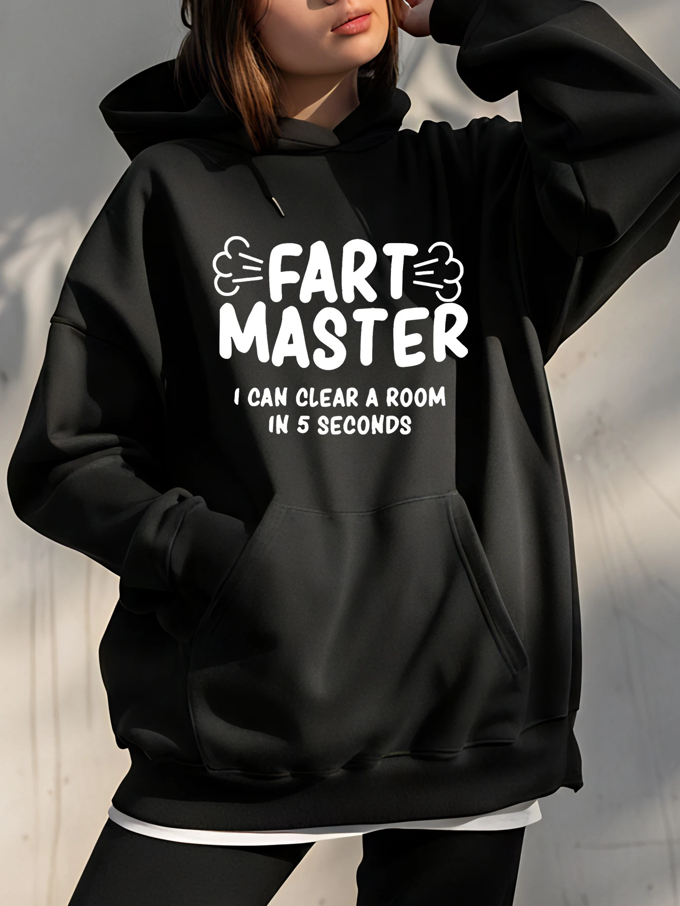 เสื้อฮู้ด Fart Master พิมพ์ลายตลกๆ เสื้อสเวตเชิ้ตแบบลำลองสำหรับผู้ชายและผู้หญิง