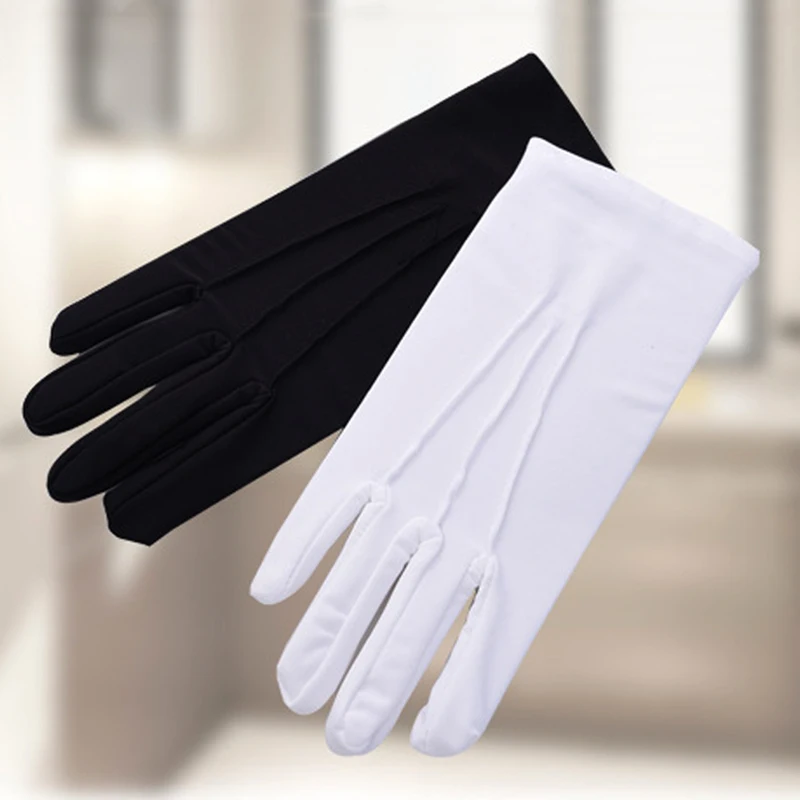 Men\'s New Solid Tuxedo Gloves Party Festive Wedding Ceremony Formal Uniform Guard Band Butler Protection Etiquette Mittens