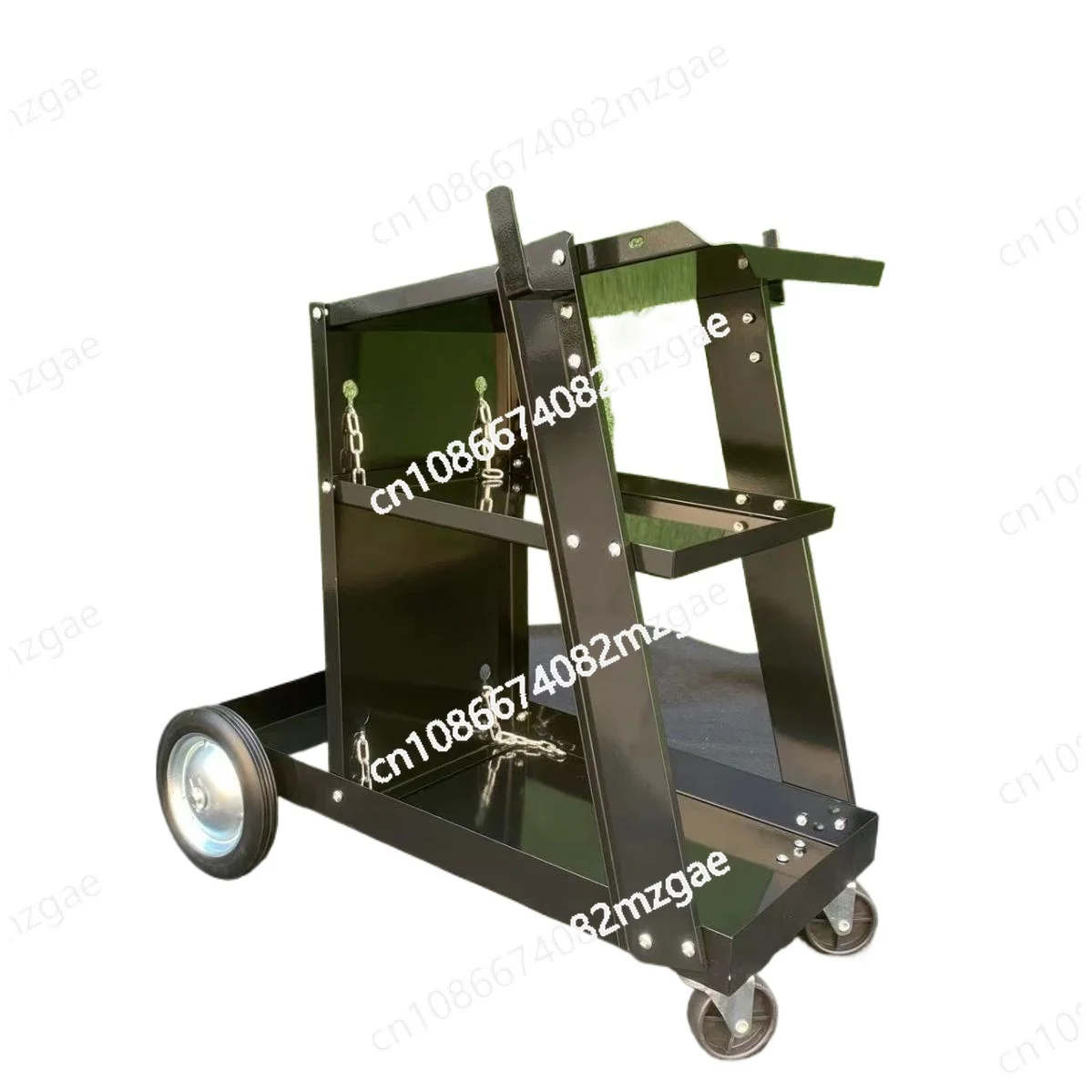 Mobile Welding Hand Cart - Four-Wheel Industrial Trolley with Handle for Tool Storage, Workbench and Flat Pushing