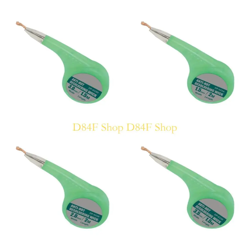 

D84F Copper Weave Soldering Wick Repair Tool 1.5mm/2mm/2.5mm/3mm/3.5mm for Accurate Efficient Solder Removal PCB Desoldering