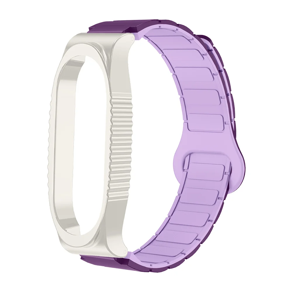 

12mm Magnetic Watch Strap For Xiaomi Band 3/4/5/6/7 L-shaped Loop Quick Release Skin-friendly Silicone Smartwatch Band Unisex