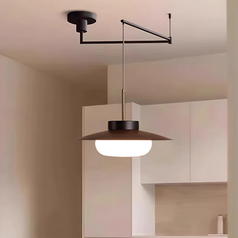 Retro Led Restaurant Pendant Lights Rocker Flying Saucer Dining Table Bar Chandeliers Simple Modern Home Interior Lighting Lamps
