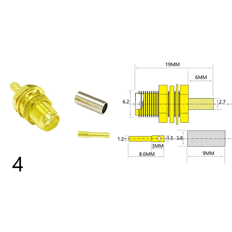 1PC SMA Male/ Female RF Coax Connector For RG316 RG174 RG58 RG142 RG405 Cable Wholesale Price