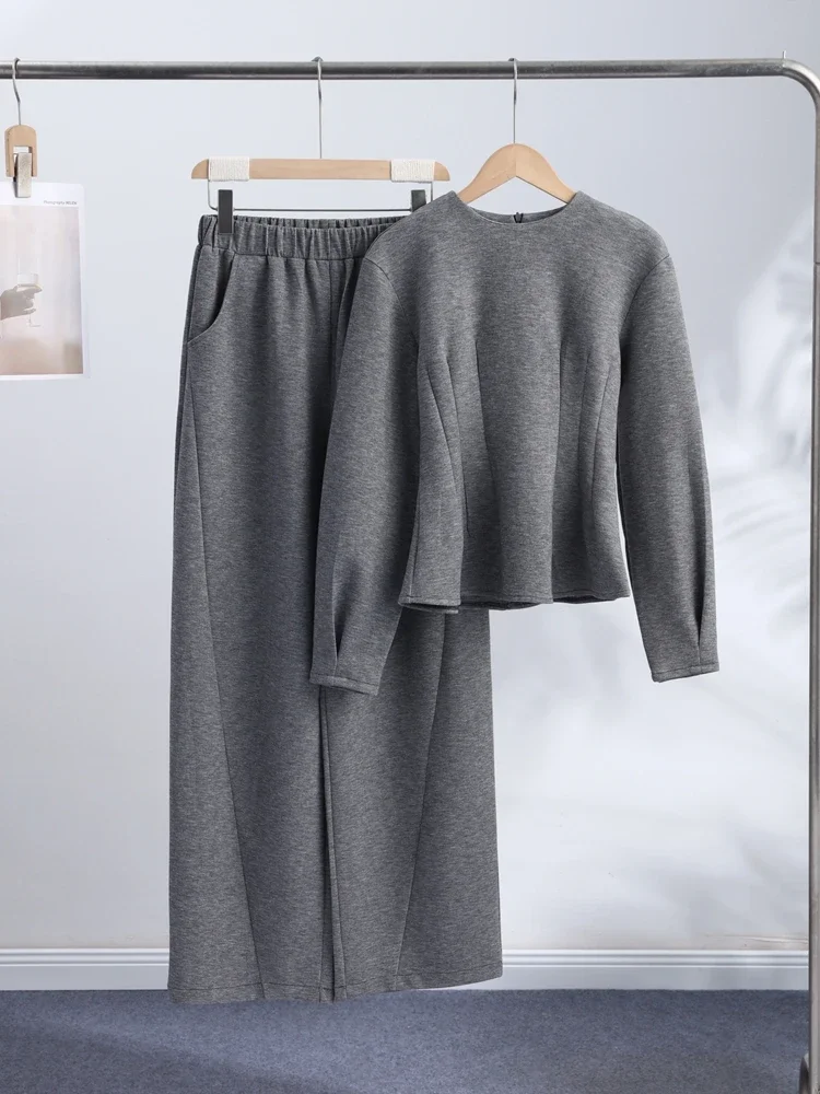 Frauen 2-teilige Anzüge Gedruckt Pullover Pullover Hosen Sets Straße Weibliche Rollkragen Langarm Tops Hohe Taille Hosen Neue Outfit – Detail 3