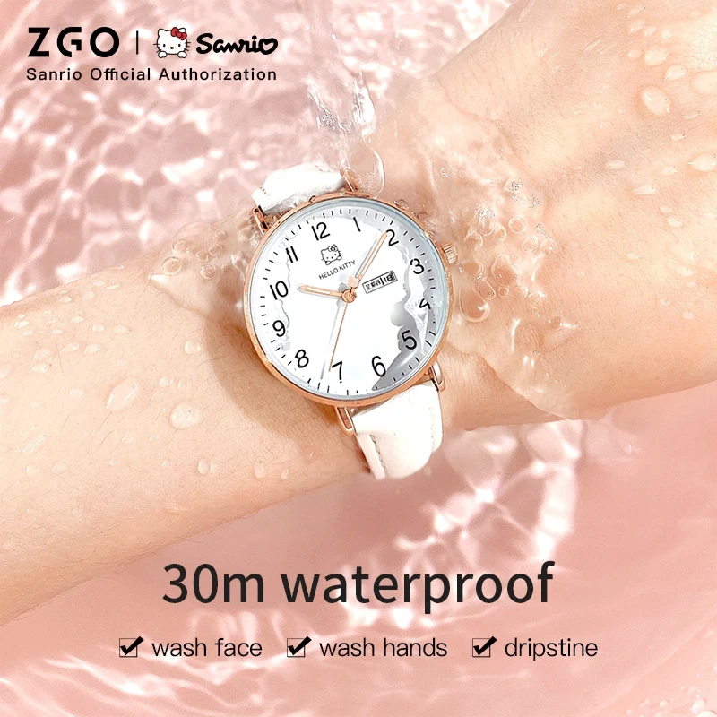 ZGO x Sanrio Hello Kitty Women Watch Waterproof Luminous Quartz Watch Girls Students Watches Ins Wrist Watch Birthday Gift 2108