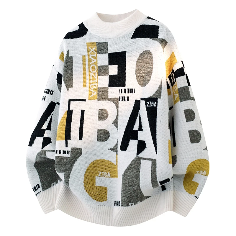 

Модный мужской свитер, новый утолщенный модный уличный стиль, уникальный дизайн, повседневный удобный теплый трикотаж, мужской свитер