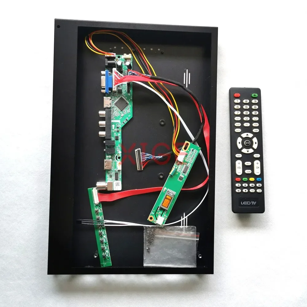 

For B154PW01 B154PW02 TV Analog Controller Board+Metal Case 1CCFL LVDS 30 Pin VGA HDMI-Compatible AV USB 1440*900 DIY Kit 15.4"