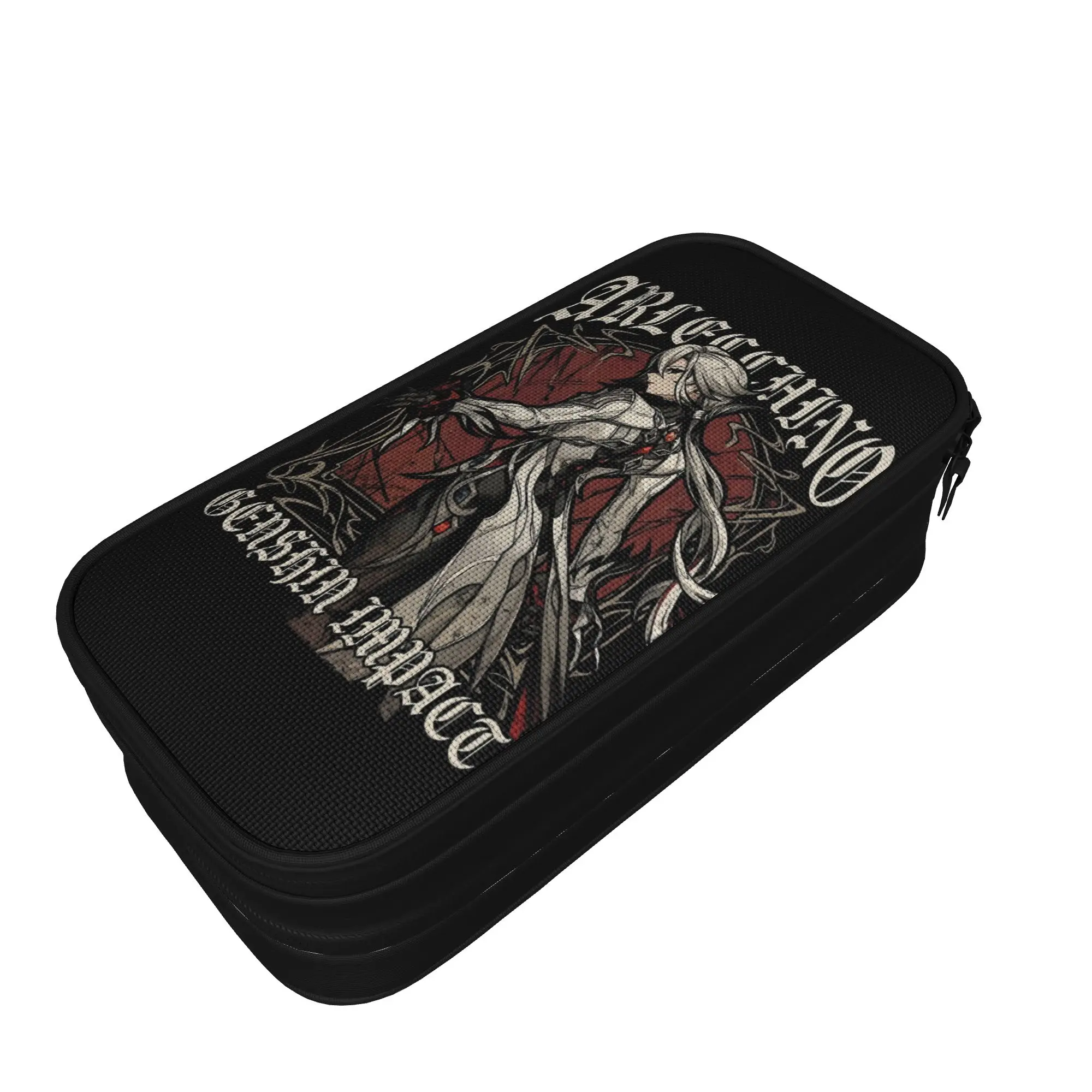 Arlecchino Genshin Impact Gothic Gaming Pencil Cases Fashion  Pen Holder Bag Kids Large Storage Office Pencil Box,