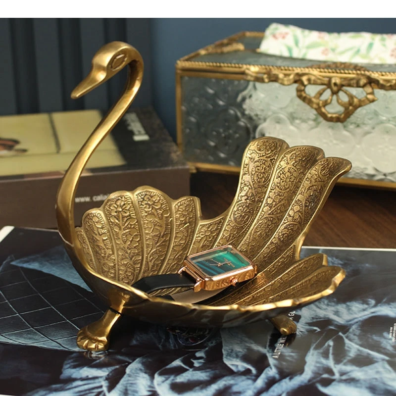Modern Swan Shape Fruit Tray Desk Decoration Living Room Dry Snack Storage Home Accessories