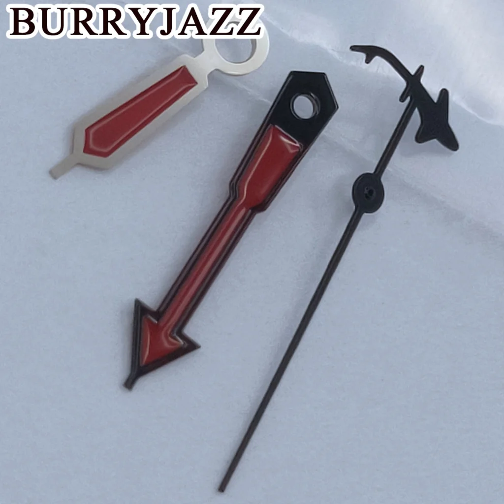 BURRYJAZZ NH35 NH36 NH38 7S26 7S36 4R35 4R36 Watch Hands Silver Red Black Hands Green Luminous