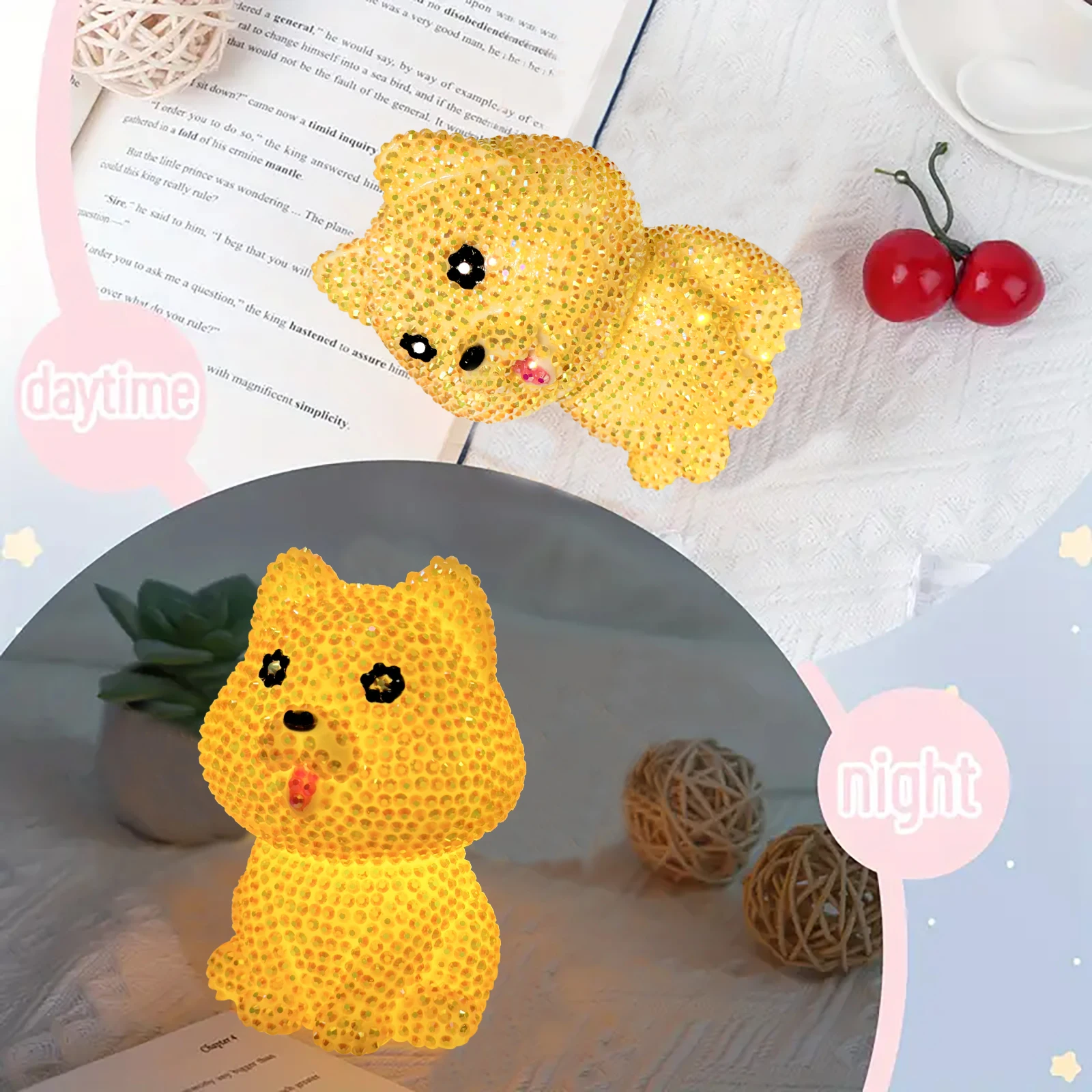 Children DIY Diamond Painting Lovely Puppy Night Lamp Sparkling Diamond Embroidery Kits Nouveaute 2024 Handmade Gift