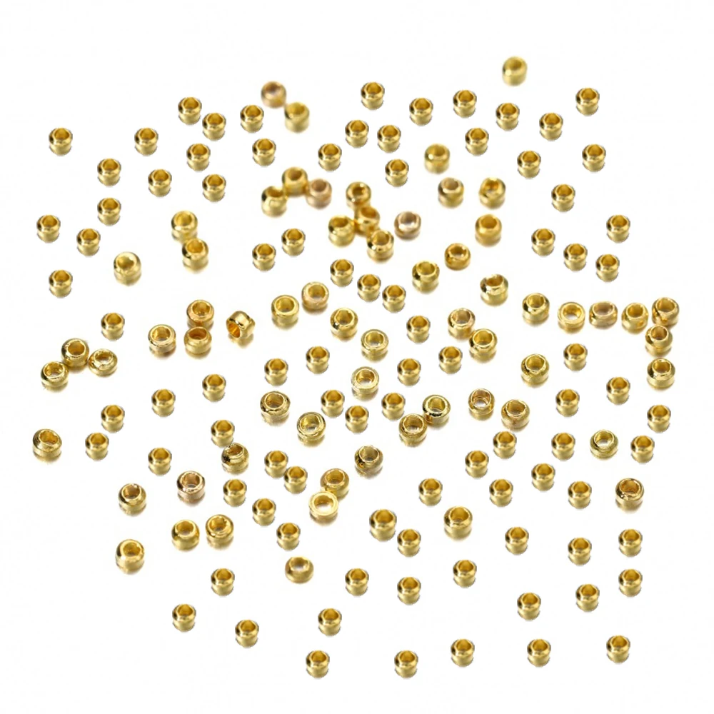 100pcs/lot Copper Ball Crimp End Beads Dia 1.5 2 2.5 3 3.5 4mm Stopper Spacer Beads for DIY Jewelry Making Findings Accessories