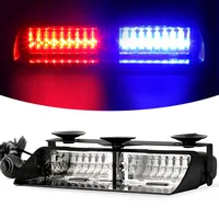 16 luces LED estroboscópicas de emergencia para parabrisas, luces de baliza de advertencia, rojo, azul, amarillo, ámbar, blanco, verde, accesorios para automóvil