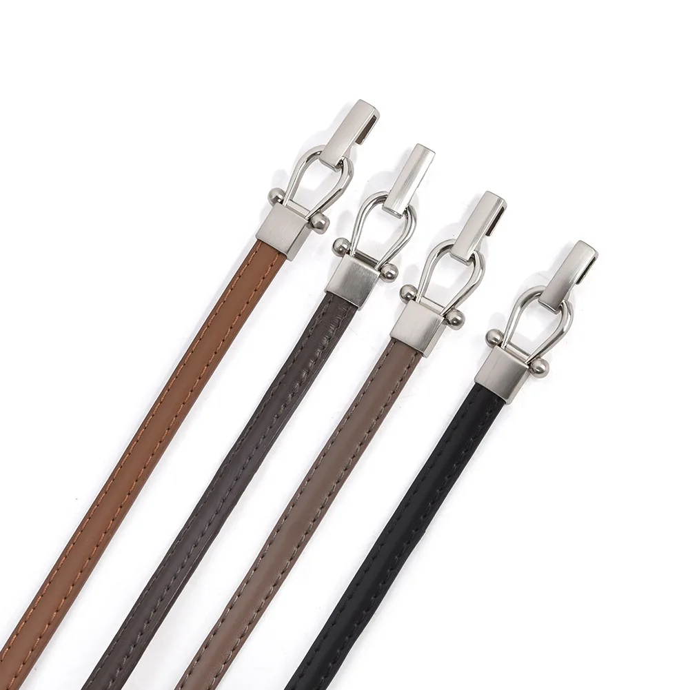 Slim Waist Women's Thin Belt, Premium Genuine Cowhide Leather Waistband, Versatile Decorative Belt for Shirts & Dresses