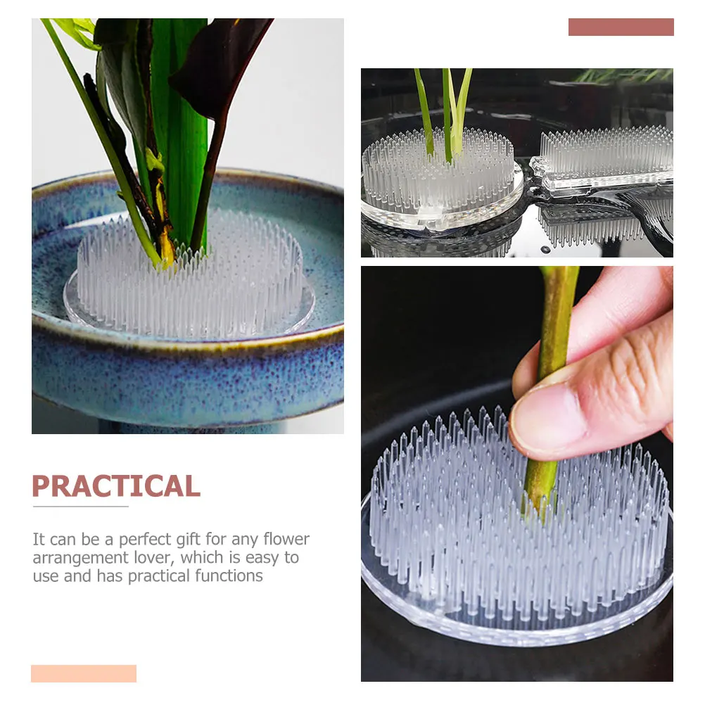 

2Pcs Floral Arrangement Supplies Clear Plastic Flower Frogs Jianshan Pin Holder Base for Arranging ToolsAccessories