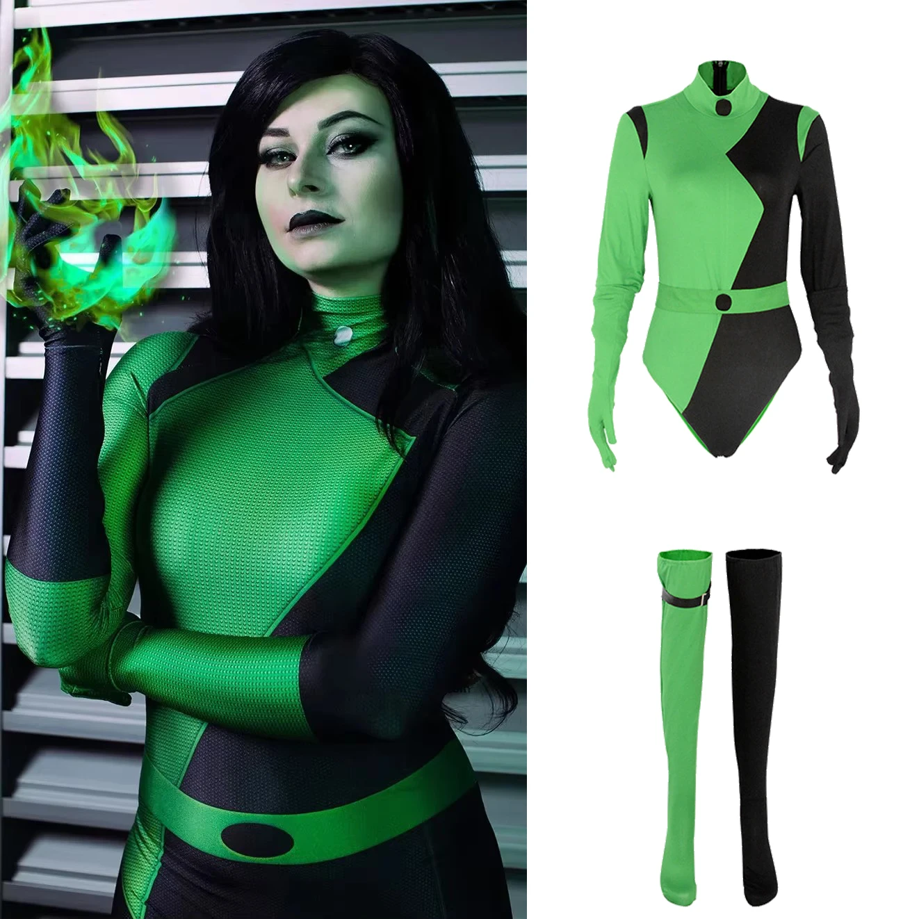 Anime Shego Cosplay Kostüm Dessous Frauen Mädchen sexy Outfit Top Hosen Fantasia Halloween Karneval Party Rollenspiel Verkleidung Anzug