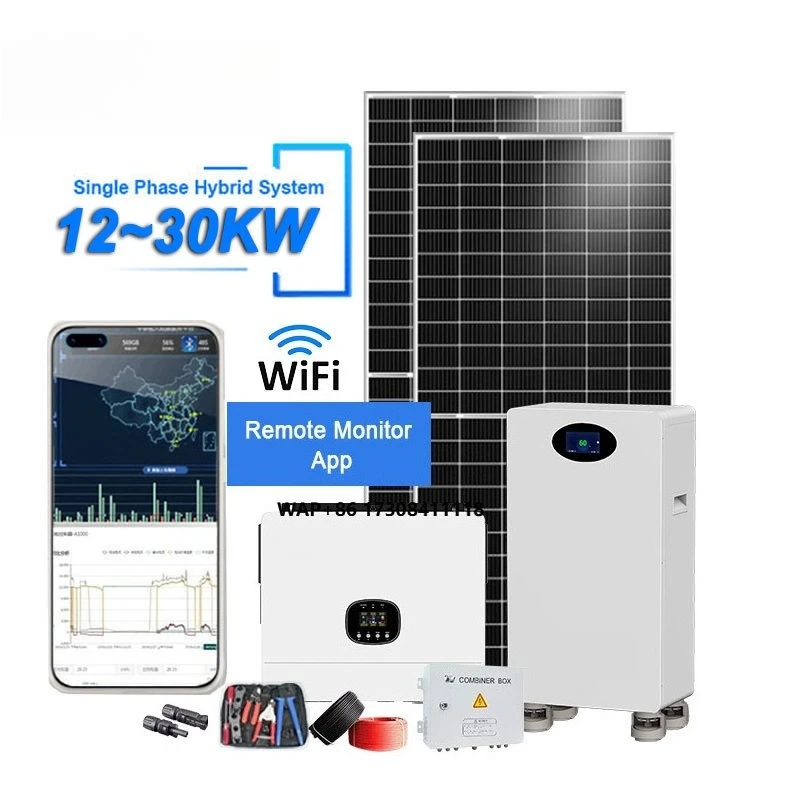 Complete Set Cost of Solar Panels System Full Kit Hybrid 5Kva 30 Kwh for Home 20Kw Single Phase