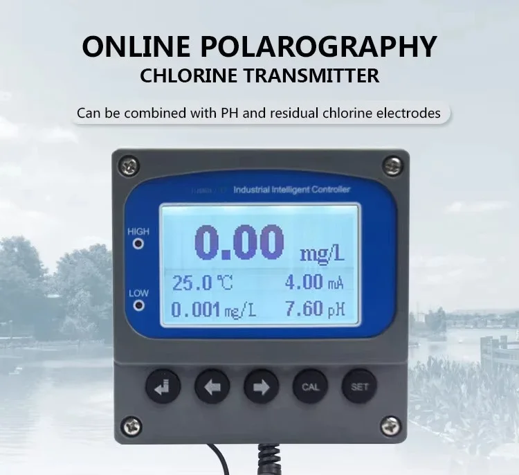 DAXI CL-1001 Online Free Chlorine Analyzer Membrane Polarographic Sensor Chloride Ion Meter 0.0-14.0 pH Range for Water Water