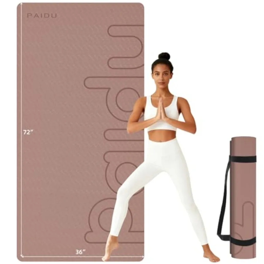 

Large Yoga Mat, 72" x 36" x 2/5" 10MM Thick Non-Slip Exercise Mat, SGS-Certified POE Material, Ideal for Home Gym, Yoga, Pilate