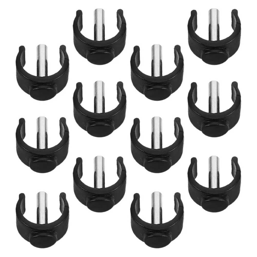 12Pcs C-Shaped Walker C Clips Cane Pin Locks Strong Clamping Force Wear-Resistant Repair Parts for Crutches Trekking Poles
