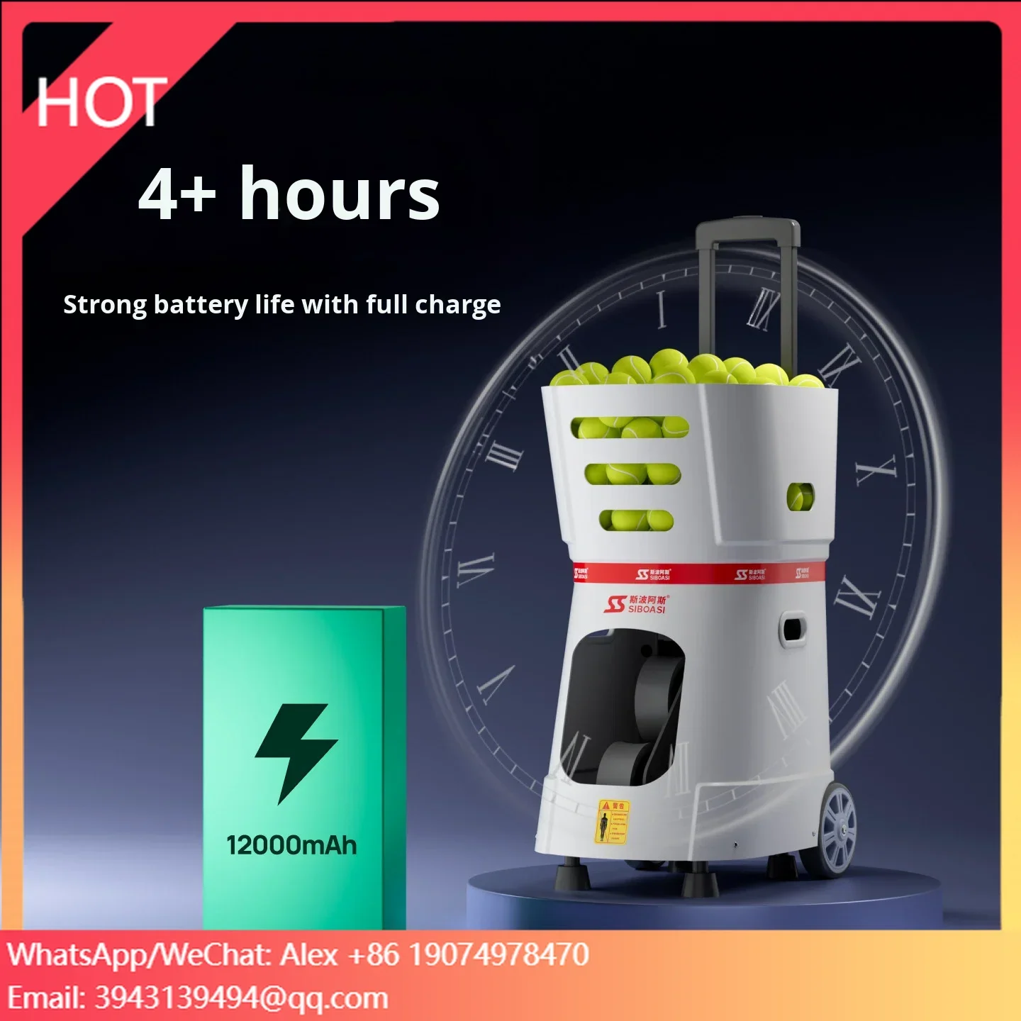 

Spaas TB1 Tennis Ball Machine Intelligent Control Built-in Ball Control Foldable Basket Trainer Launcher Self-Practice Device