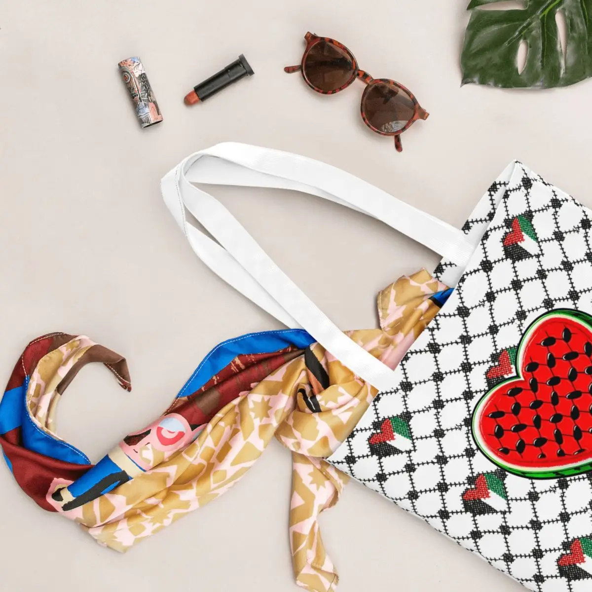 Questa non è una borsa Tote in tela Merch anguria per le donne Daily Magritte Parody Watermelon Keffiyeh Shopping Bags