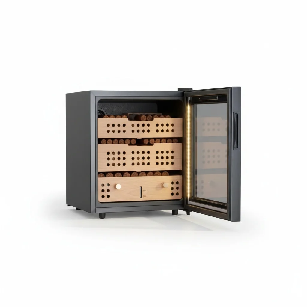 OEM ODM Wholesale 50L Mini Electric Cigar Humidors Wineceliar Small Wine Refrigerator Cigar Cooler Fridge
