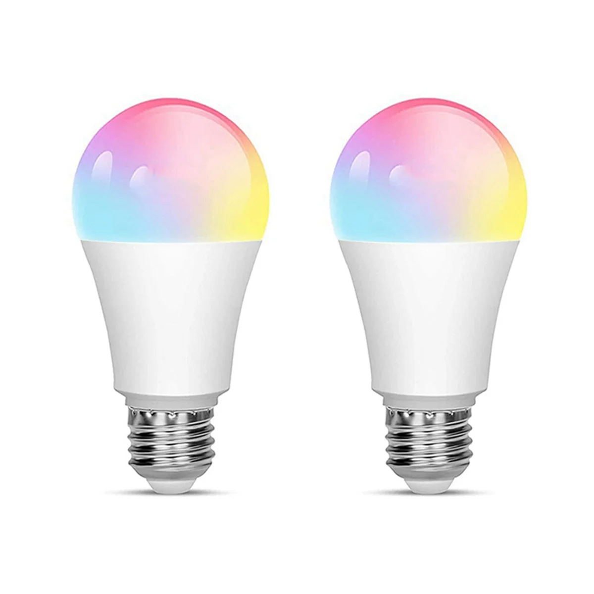 2Pcs Tuya Smart E27 Smart Bulb,Dimmable WIFI Bulb,Alexa Controlled RGBCW Energy Saving,Dimming and Color Adjustment 18W