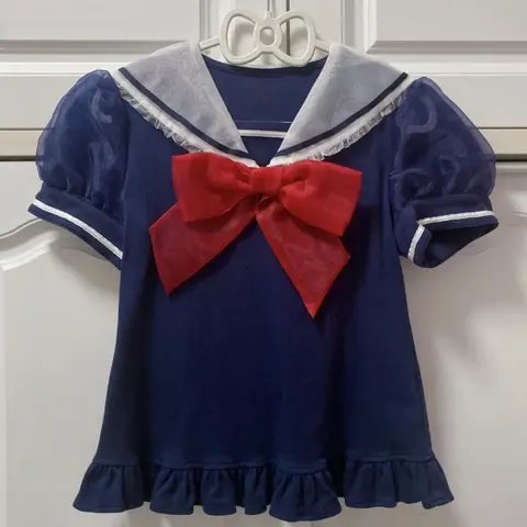 कावाई टॉप्स महिलाओं के लिए पैचवर्क स्वीट बो टीशर्ट्स हाराजुकू सेलर कॉलर ग्रंज टी-शर्ट महिलाओं के लिए Y2k एस्थेटिक पफ स्लीव फेयरी टीज़ 10 best sales नाविक शीर्ष - №5