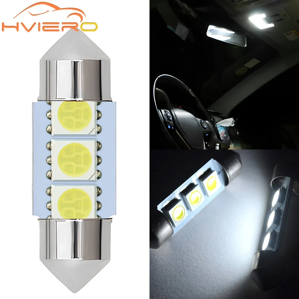 

1PCS Car Led C5W 3Smd 5050 31mm 36mm 39mm License Plate Trunk Lamp Festoon Interior Dome Door Reading Lights Turn Signal Lantern