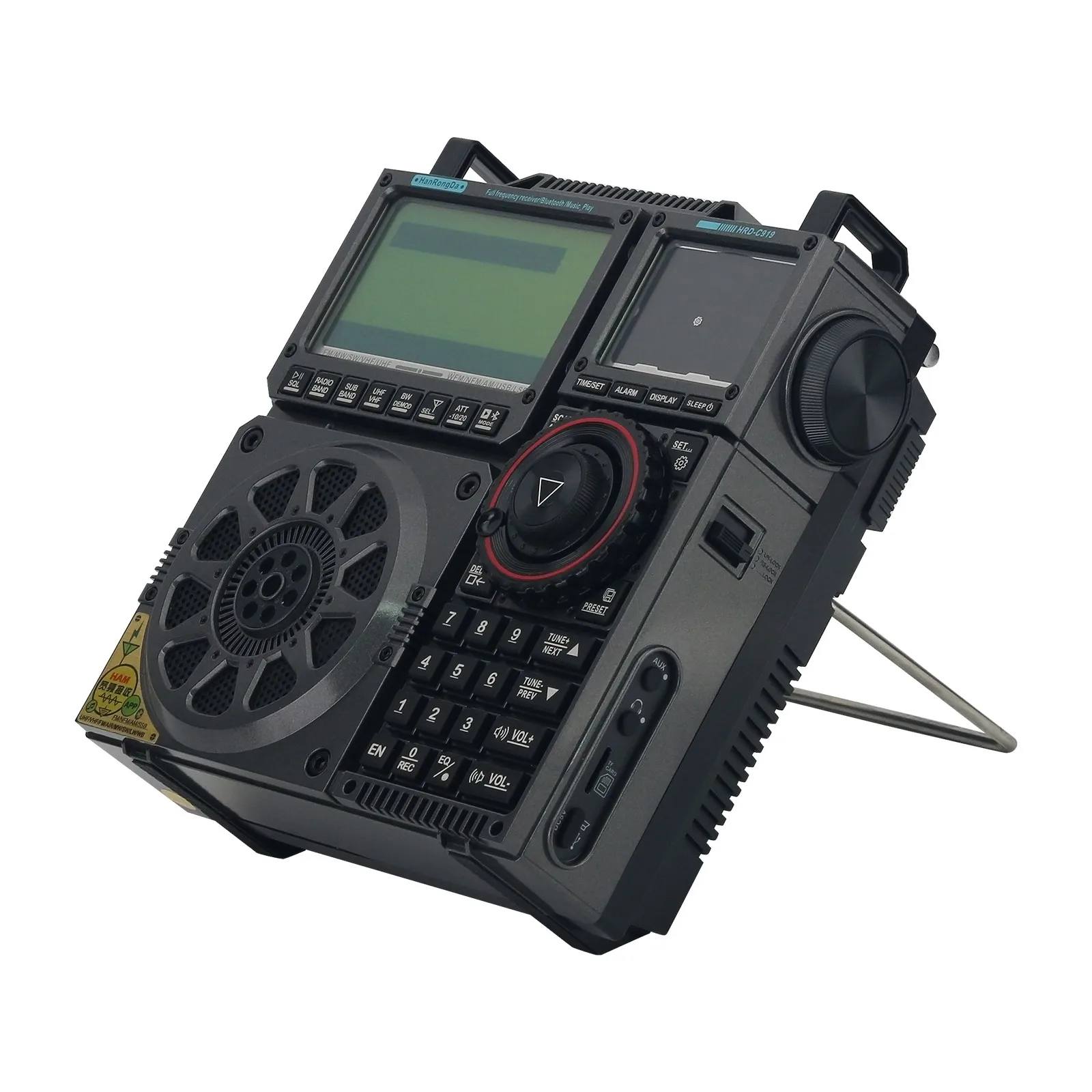 HRD-C919 アイアングレー（レトロスタイル）全帯域ラジオ MW SW 全周波数受信機 音楽再生