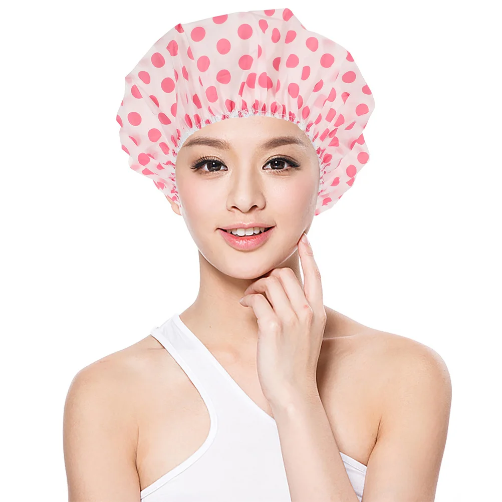

6Pcs Printed Shower Cap for Women Long Hair Large Waterproof Bath Cap Reusable Peva Hair Cover Stylish Shower Essential