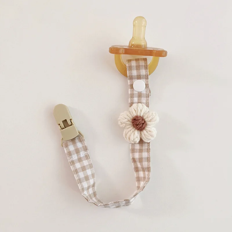 المنسوجة زهرة الطفل هوة كليب الإبداعية متقلب مشبك الحلمة سلسلة الوليد مصاصة التسنين مكافحة فقدان حبل سلسلة #5