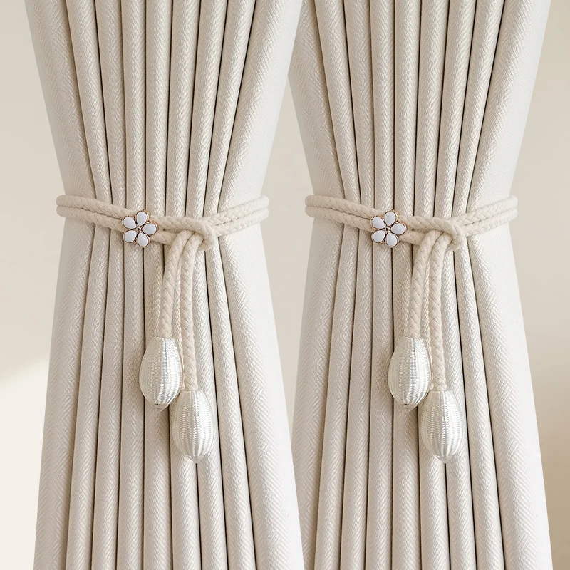 Custom Size Fashion Luxury European Blackout Soundproof Curtains for Living Room Sunscreen Heat  Insulation Bedroom  White Tulle