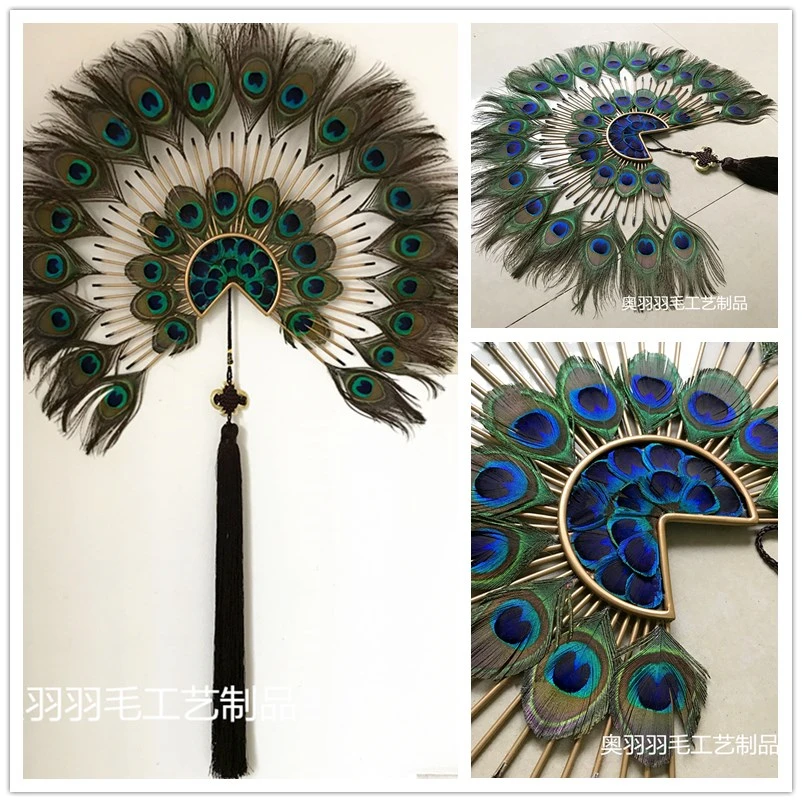 

Peacock feather iron fan wall hanging wall creative home decoration living room wall hanging decoration