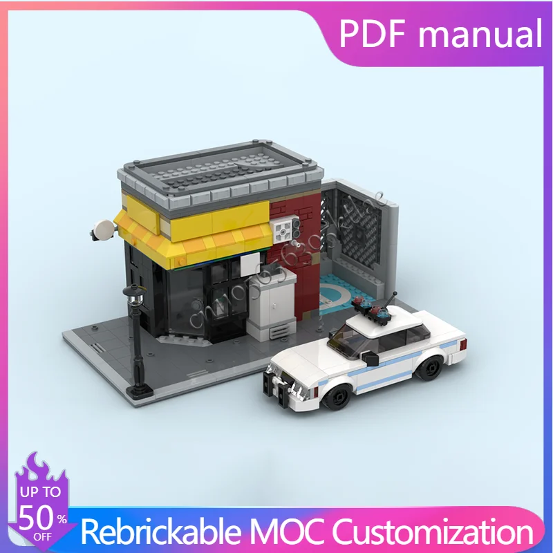 

318 шт. MOC, средневековый АЗС, персонализированные строительные блоки, модель, креативная сборка «сделай сам», развивающие игрушки, подарки на день рождения для детей