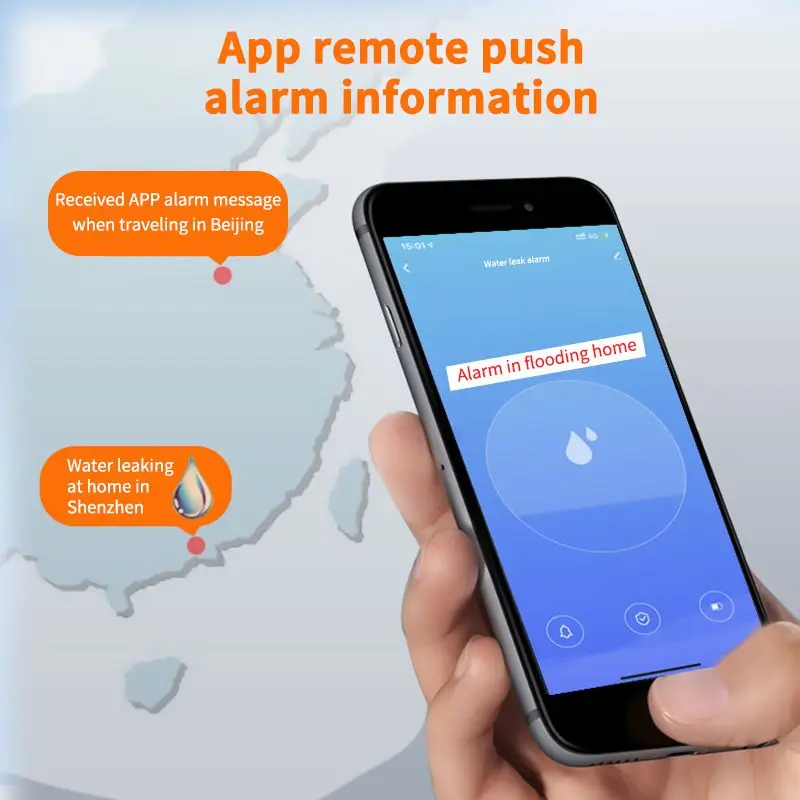 Imagem -04 - Tuya Zigbee Inteligente Sensor de Vazamento de Água App Controle Detector de Nível de Transbordamento de Água Home Flood Leakage Sensors Need Zigbee Hub