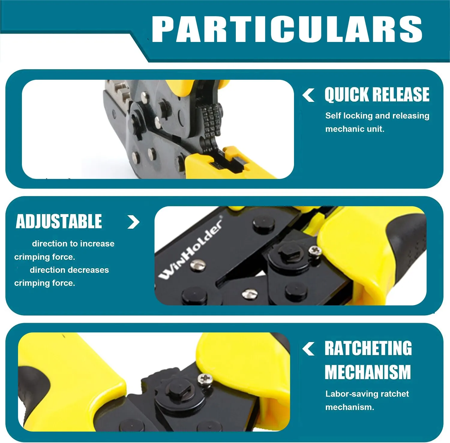 Crimping Pliers Clamp Tools Set Cable Terminals Kit Ratcheting Wire Crimpe Multifunctional With 5 Non-Insulated Jaw