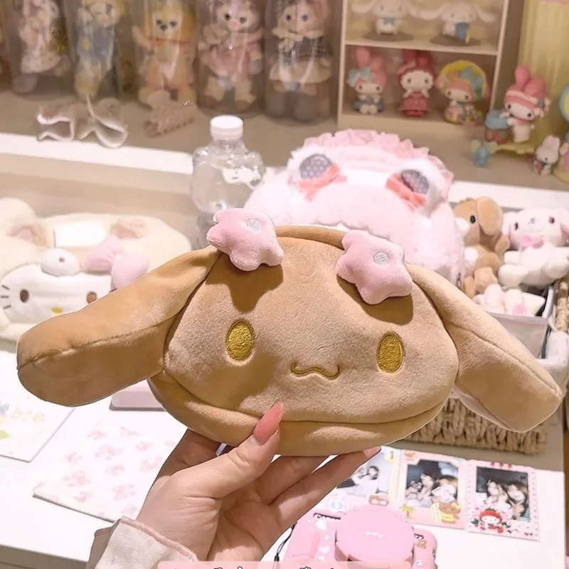 Simpatico cane moka marrone peluche astuccio per matite scolastiche borsa per il trucco portatile Sanrio Cartoon moka Cinnamoroll borsa portamonete regalo