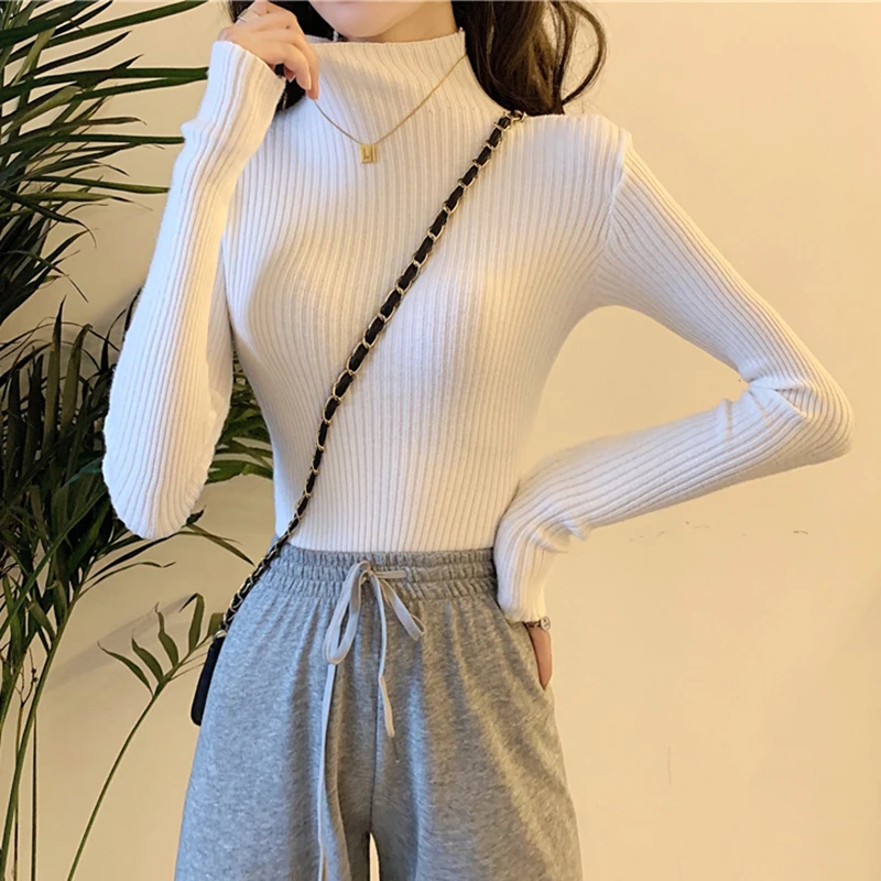 2024 clothes Knitted woman sweaters Pullovers Autumn Winter Basic women\'s jumper Slim women\'s sweater cheap pull long sleeve