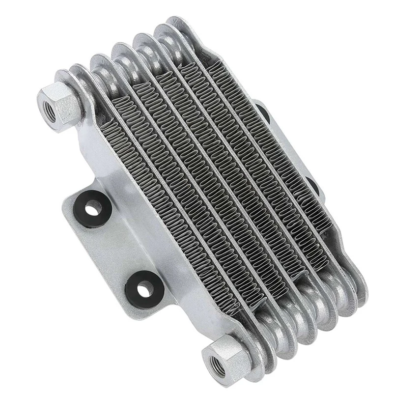 2X Motorcycle Engine Oil Cooler Cooling Radiator 85Ml Universal Silver Aluminum For 100Cc-250Cc Motorcycle Dirt Bike Atv