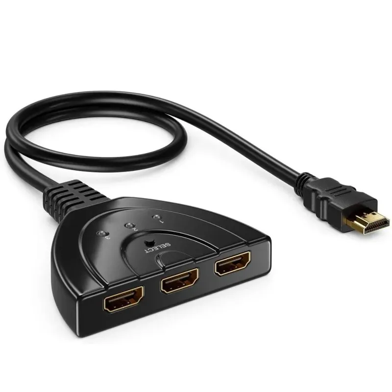 M09K For Gaming Console And Blu-Ray Player Compatible -Switcher 3 Input Ports Automatic/Manual Switching 1080P Support